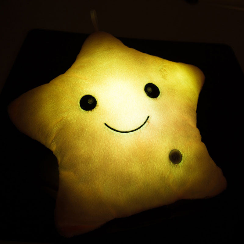 Colorful Star Glow LED Luminous Light Cushion Cojines Lovely Soft Relax Almofada Smile Stars Flashing Cushions-Dollar Bargains Online Shopping Australia