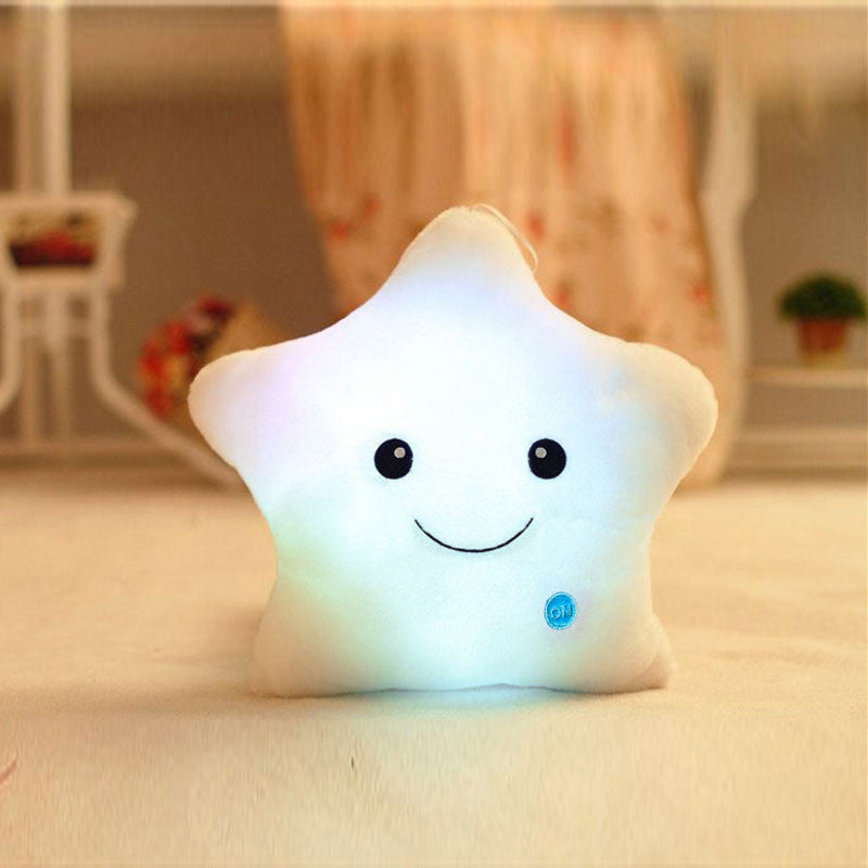 Colorful Star Glow LED Luminous Light Cushion Cojines Lovely Soft Relax Almofada Smile Stars Flashing Cushions-Dollar Bargains Online Shopping Australia