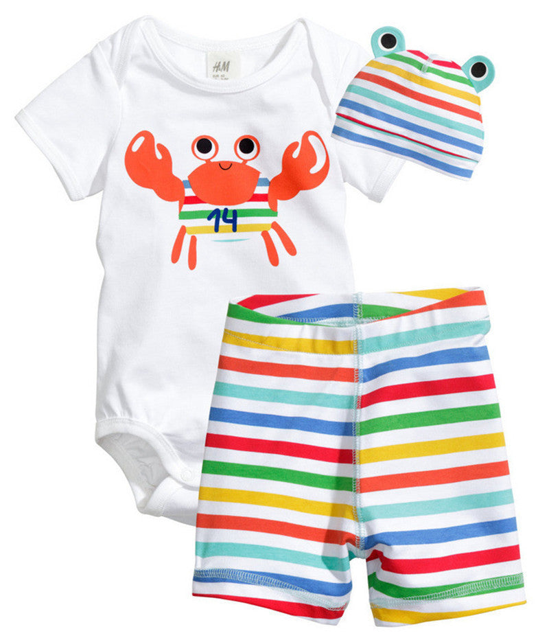 3Pcs Baby Girls Clothing Sets Summer Toddler Baby Boy Rompers Short Sleeve Newborn Baby Clothes Cotton Roupas Infant Jumpsuits - CelebritystyleFashion.com.au online clothing shop australia