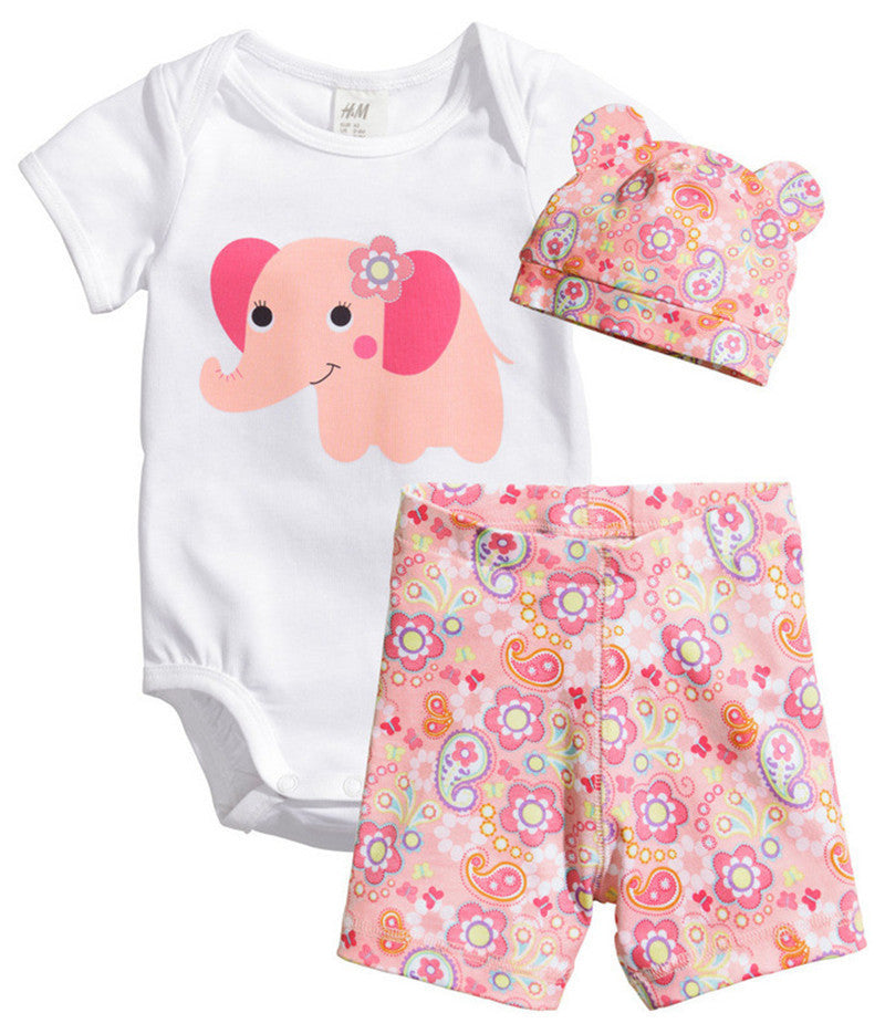 3Pcs Baby Girls Clothing Sets Summer Toddler Baby Boy Rompers Short Sleeve Newborn Baby Clothes Cotton Roupas Infant Jumpsuits - CelebritystyleFashion.com.au online clothing shop australia