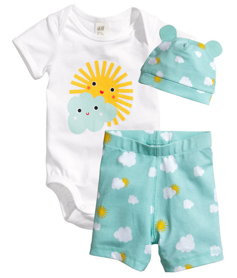 3Pcs Baby Girls Clothing Sets Summer Toddler Baby Boy Rompers Short Sleeve Newborn Baby Clothes Cotton Roupas Infant Jumpsuits - CelebritystyleFashion.com.au online clothing shop australia