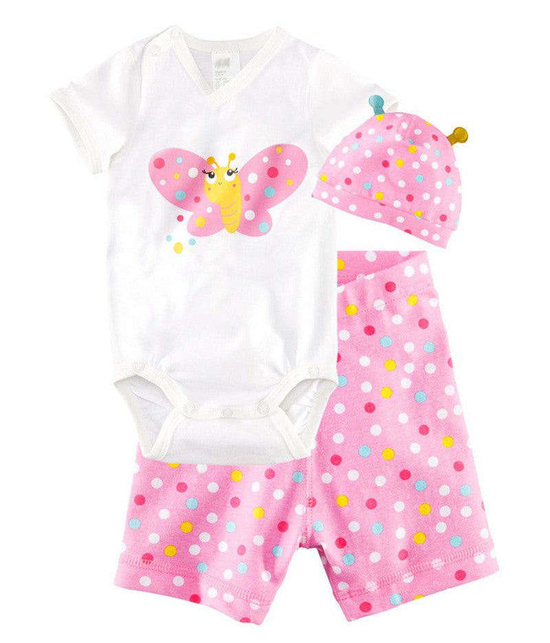 3Pcs Baby Girls Clothing Sets Summer Toddler Baby Boy Rompers Short Sleeve Newborn Baby Clothes Cotton Roupas Infant Jumpsuits - CelebritystyleFashion.com.au online clothing shop australia