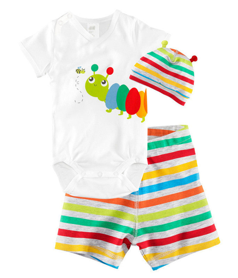 3Pcs Baby Girls Clothing Sets Summer Toddler Baby Boy Rompers Short Sleeve Newborn Baby Clothes Cotton Roupas Infant Jumpsuits - CelebritystyleFashion.com.au online clothing shop australia