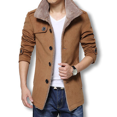 Men Long Wool Coat Winter Men Jackets And Coats Slim Fit Men Windbreaker High Quality Trench Coat Plus Size-Dollar Bargains Online Shopping Australia