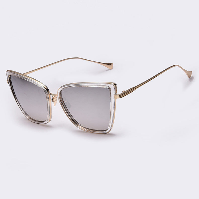 Fashion Women Sunglasses Cat Mirror Glasses Metal Cat Eye Sunglasses Women Brand Designer High Quality Square Style - CelebritystyleFashion.com.au online clothing shop australia