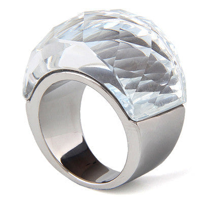 Stainless Steel Wedding Jewelry Supplies Big Zircon Rings for women - CelebritystyleFashion.com.au online clothing shop australia