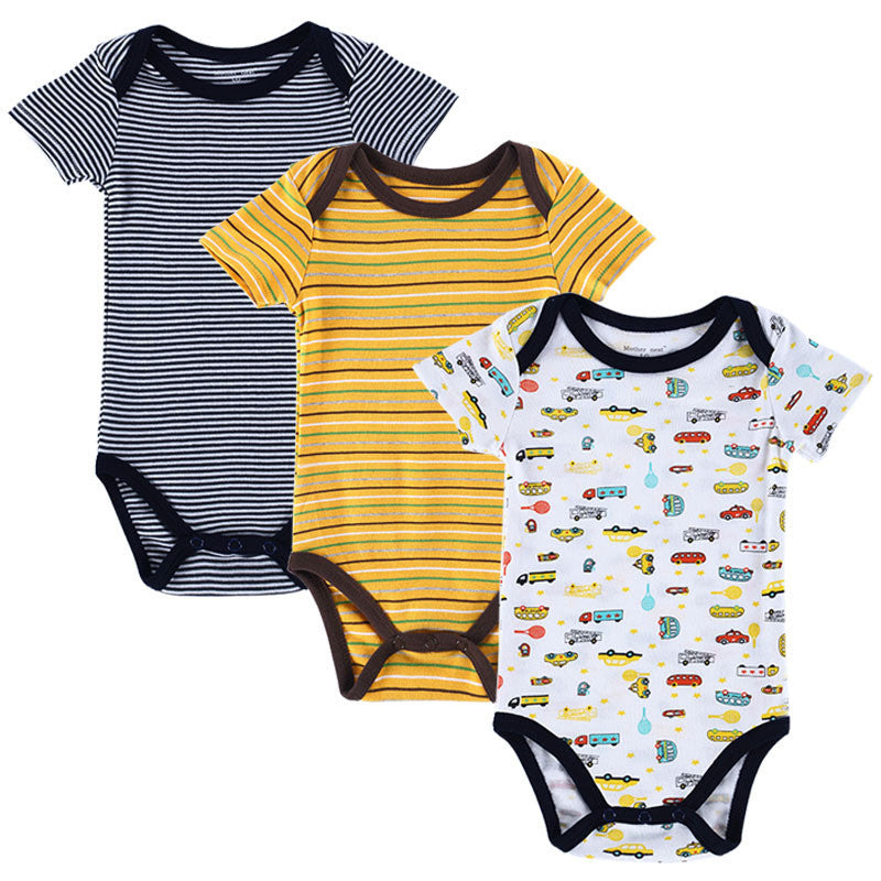 3 PCS/LOT Baby Boy Clothes Newborn Baby Romper Set Short Sleeved Cotton Baby Romper Toddler Underwear Infant Clothing - CelebritystyleFashion.com.au online clothing shop australia