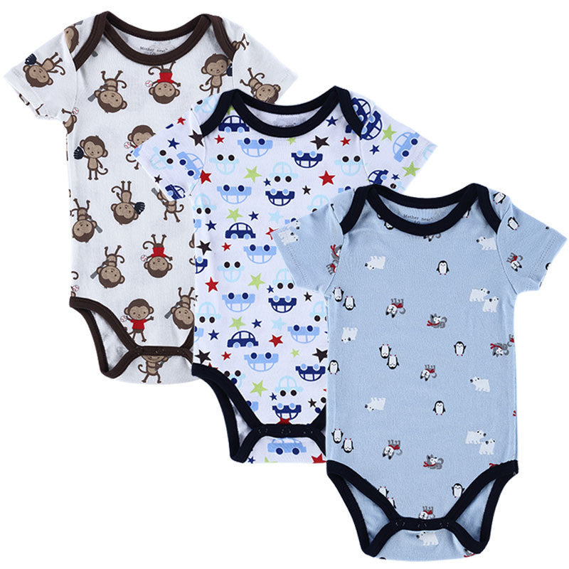 3 PCS/LOT Baby Boy Clothes Newborn Baby Romper Set Short Sleeved Cotton Baby Romper Toddler Underwear Infant Clothing - CelebritystyleFashion.com.au online clothing shop australia