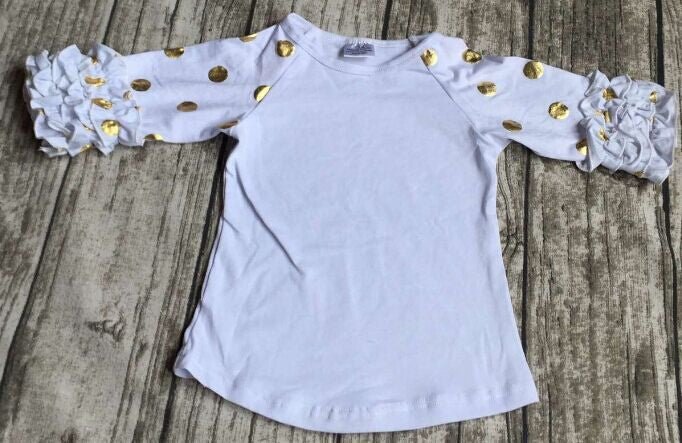 girls clothes raglan tops girls casual tops 7 color gold polka dot girls Autumn top girls icing raglans t shirt - CelebritystyleFashion.com.au online clothing shop australia