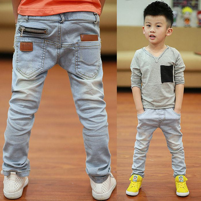 Spring Autumn new boys jeans Kids Rushed Light-colored fashion Children jean Trousers B135 - CelebritystyleFashion.com.au online clothing shop australia