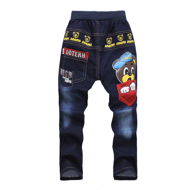 Autumn Children Jeans For Boy Baby Boys Jeans Pants Designer Kids Jean Children's Elastic Waist Trousers - CelebritystyleFashion.com.au online clothing shop australia