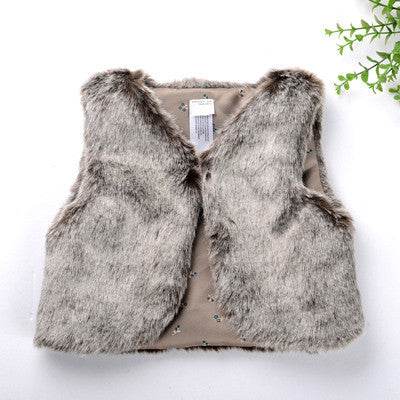 autumn winter Baby sleeveless faux fur vest baby girl winter waistcoat fur vest for baby clothing - CelebritystyleFashion.com.au online clothing shop australia