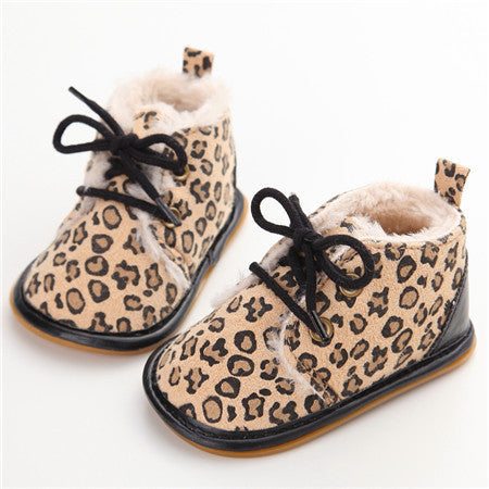 New Fashion Solid Lace-Up Baby Boots Cross-tied For Autumn/Winter Baby Shoes For Warm Baby Plush Boots Shoes - CelebritystyleFashion.com.au online clothing shop australia