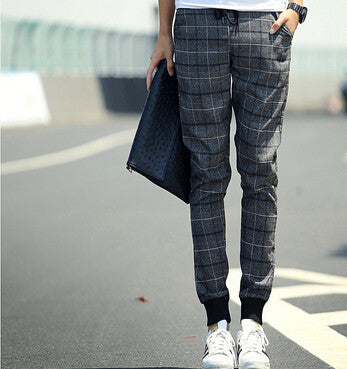 Plaid Men Pants 2015 New Spring Hip Hop Fashion Brand Joggers Sweatpants Harem Pants Men Slim Leisure Pants Men Pantalon Homme - CelebritystyleFashion.com.au online clothing shop australia