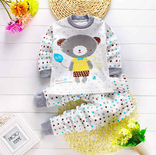 2pcs/set Newborn Baby Clothing Sets for 7-24M Brand kids Clothes 100% Cotton long sleeve base shirt Undershirts pyjamas bears - CelebritystyleFashion.com.au online clothing shop australia