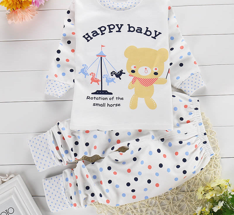 2pcs/set Newborn Baby Clothing Sets for 7-24M Brand kids Clothes 100% Cotton long sleeve base shirt Undershirts pyjamas bears - CelebritystyleFashion.com.au online clothing shop australia