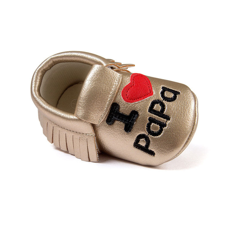 Baby Shoes Boys Girls Tassel Shoes Princess PU Leather Shoes Newborn Baby Moccasins Love Papa Mama Baby First Walker Shoes - CelebritystyleFashion.com.au online clothing shop australia