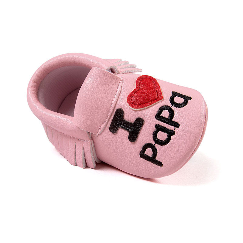 Baby Shoes Boys Girls Tassel Shoes Princess PU Leather Shoes Newborn Baby Moccasins Love Papa Mama Baby First Walker Shoes - CelebritystyleFashion.com.au online clothing shop australia