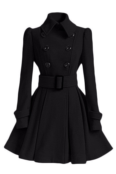 Fashion high Europe Winter Coat Belt Buckle trench Coat Double-breasted coat Long Sleeve Casual Dresses-Dollar Bargains Online Shopping Australia