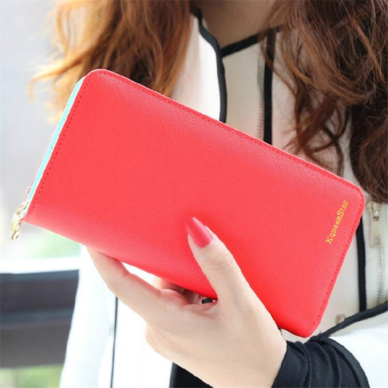 Fashion 7 Colors PU Leather Long Wallets Women Wallets Portable Casual Lady Cash Purse Card Holder Gift-Dollar Bargains Online Shopping Australia