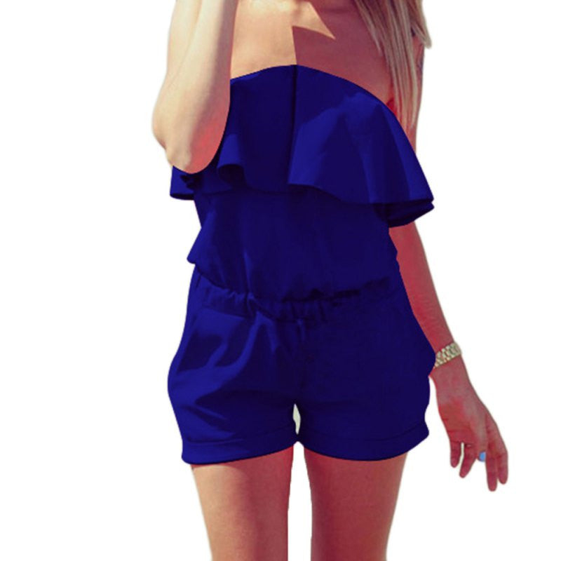 Women Rompers and Jumpsuit Sexy Strapless Fashion Solid Summer Shorts-Dollar Bargains Online Shopping Australia