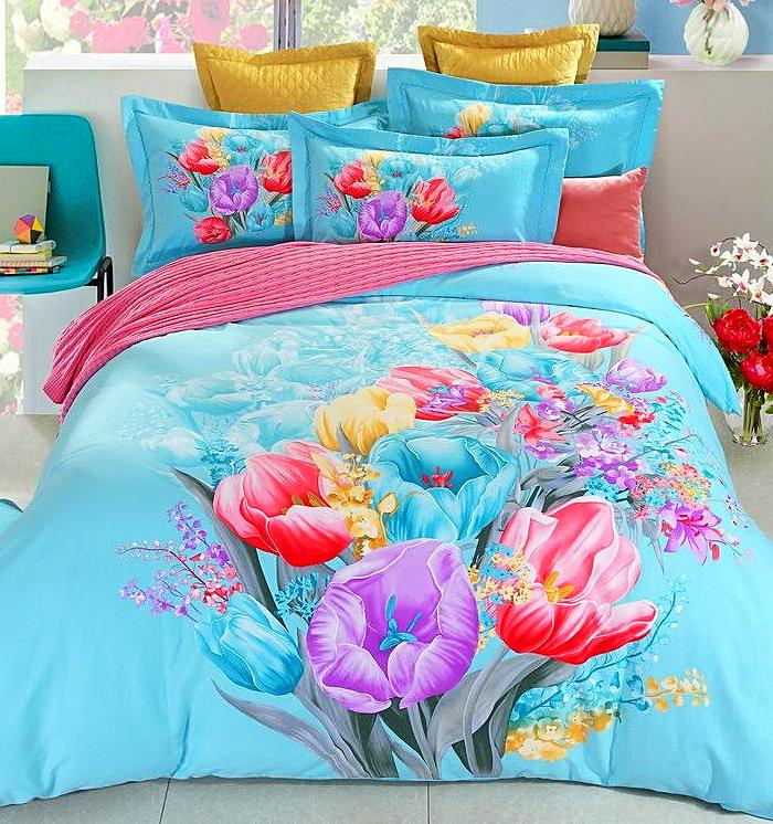 Boho Red Blue Pink 100%Thicken Cotton Bedding set Duvet Cover Bed Sheet Pillow Sham Bed Set King Queen Size 4PCS-Dollar Bargains Online Shopping Australia