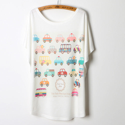 Fashion Summer Tee Shirt Women T-shirt Harajuku Elephant Animal Print Short Sleeve Camisetas Mujer White T shirt Women Tops-Dollar Bargains Online Shopping Australia