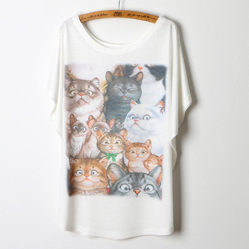 Fashion Summer Tee Shirt Women T-shirt Harajuku Elephant Animal Print Short Sleeve Camisetas Mujer White T shirt Women Tops-Dollar Bargains Online Shopping Australia