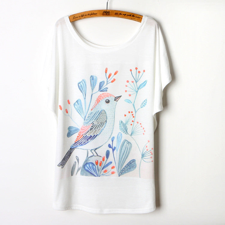 Fashion Summer Tee Shirt Women T-shirt Harajuku Elephant Animal Print Short Sleeve Camisetas Mujer White T shirt Women Tops-Dollar Bargains Online Shopping Australia