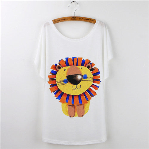 Fashion Summer Tee Shirt Women T-shirt Harajuku Elephant Animal Print Short Sleeve Camisetas Mujer White T shirt Women Tops-Dollar Bargains Online Shopping Australia