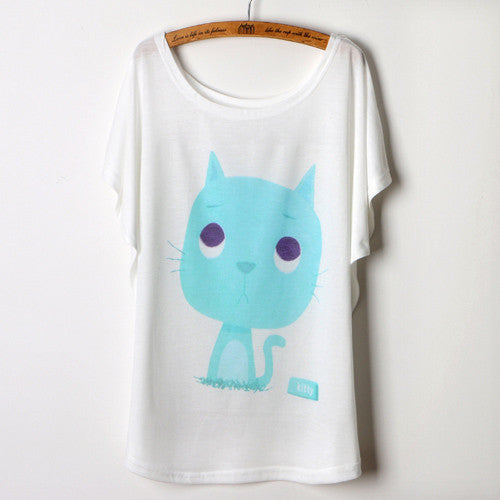 Fashion Summer Tee Shirt Women T-shirt Harajuku Elephant Animal Print Short Sleeve Camisetas Mujer White T shirt Women Tops-Dollar Bargains Online Shopping Australia