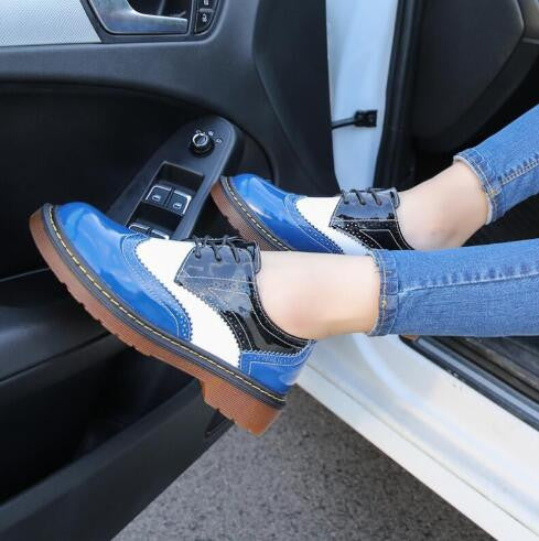 Brand Shoes Woman Print Brogue Oxford Shoes National Style PU Flats Shoes Bohemia Moccasins Ladies Shoes-Dollar Bargains Online Shopping Australia