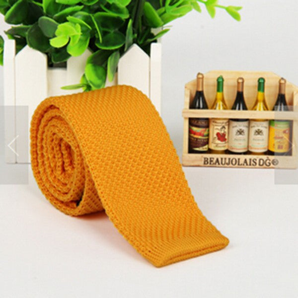 Men's Fashion Solid Tie Knit Knitted Tie Plain Necktie Narrow Slim Skinny Woven-Dollar Bargains Online Shopping Australia