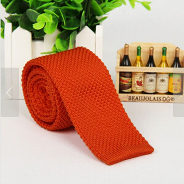 Men's Fashion Solid Tie Knit Knitted Tie Plain Necktie Narrow Slim Skinny Woven-Dollar Bargains Online Shopping Australia