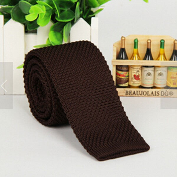 Men's Fashion Solid Tie Knit Knitted Tie Plain Necktie Narrow Slim Skinny Woven-Dollar Bargains Online Shopping Australia
