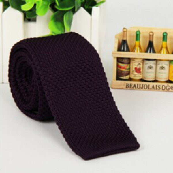 Men's Fashion Solid Tie Knit Knitted Tie Plain Necktie Narrow Slim Skinny Woven-Dollar Bargains Online Shopping Australia