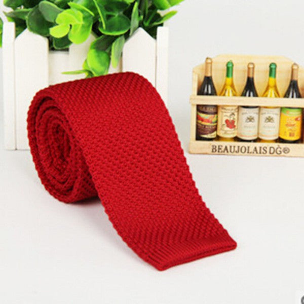 Men's Fashion Solid Tie Knit Knitted Tie Plain Necktie Narrow Slim Skinny Woven-Dollar Bargains Online Shopping Australia