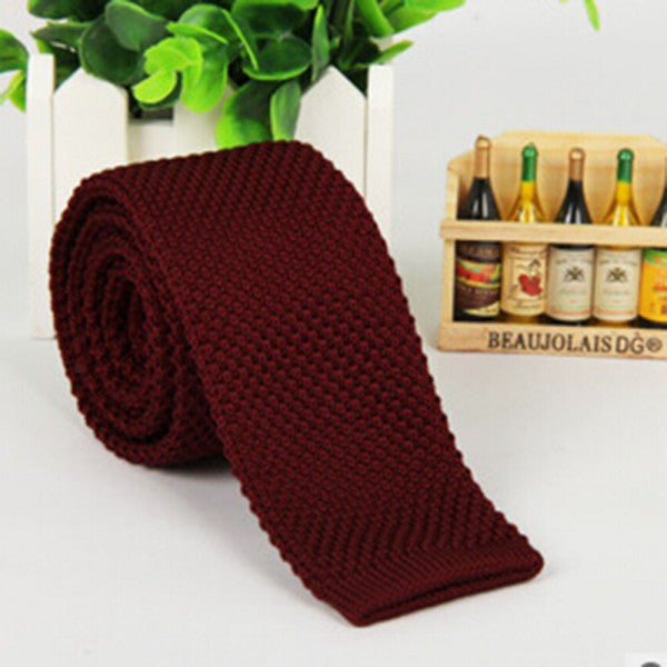 Men's Fashion Solid Tie Knit Knitted Tie Plain Necktie Narrow Slim Skinny Woven-Dollar Bargains Online Shopping Australia