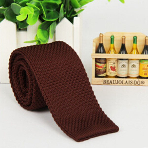 Men's Fashion Solid Tie Knit Knitted Tie Plain Necktie Narrow Slim Skinny Woven-Dollar Bargains Online Shopping Australia