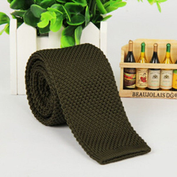 Men's Fashion Solid Tie Knit Knitted Tie Plain Necktie Narrow Slim Skinny Woven-Dollar Bargains Online Shopping Australia