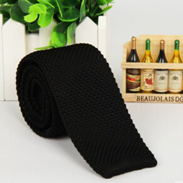 Men's Fashion Solid Tie Knit Knitted Tie Plain Necktie Narrow Slim Skinny Woven-Dollar Bargains Online Shopping Australia