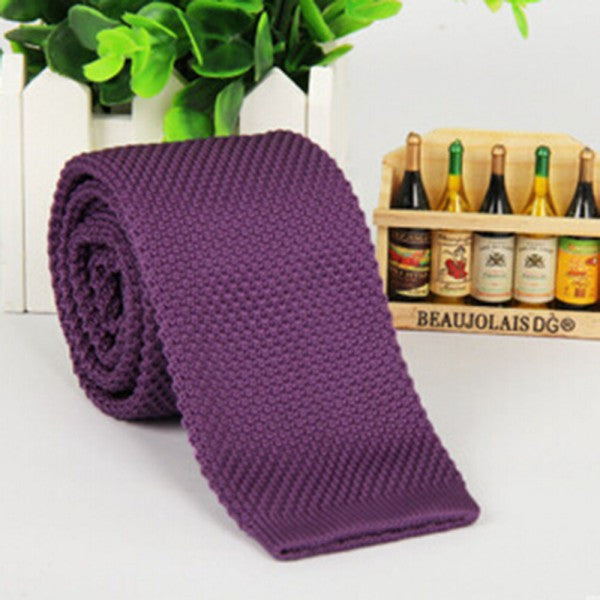 Men's Fashion Solid Tie Knit Knitted Tie Plain Necktie Narrow Slim Skinny Woven-Dollar Bargains Online Shopping Australia