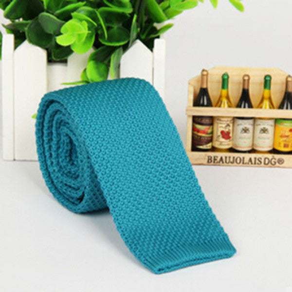 Men's Fashion Solid Tie Knit Knitted Tie Plain Necktie Narrow Slim Skinny Woven-Dollar Bargains Online Shopping Australia