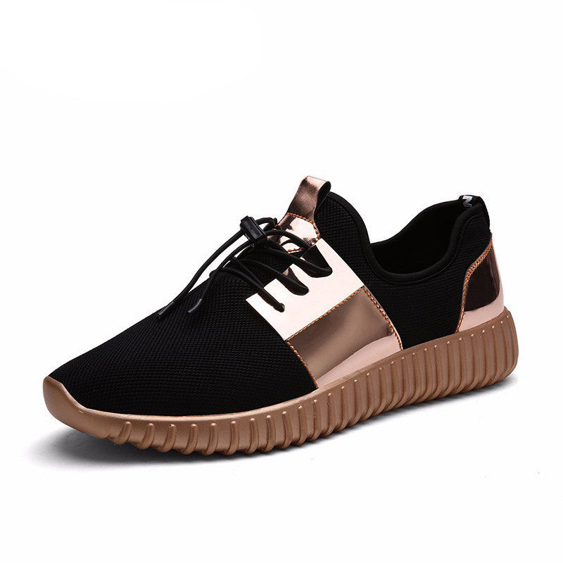 autumn Fashion Men&Women Casual Shoes Gold black Lace Breathable Mesh Couple Trainers shoes tenis feminino 256-Dollar Bargains Online Shopping Australia