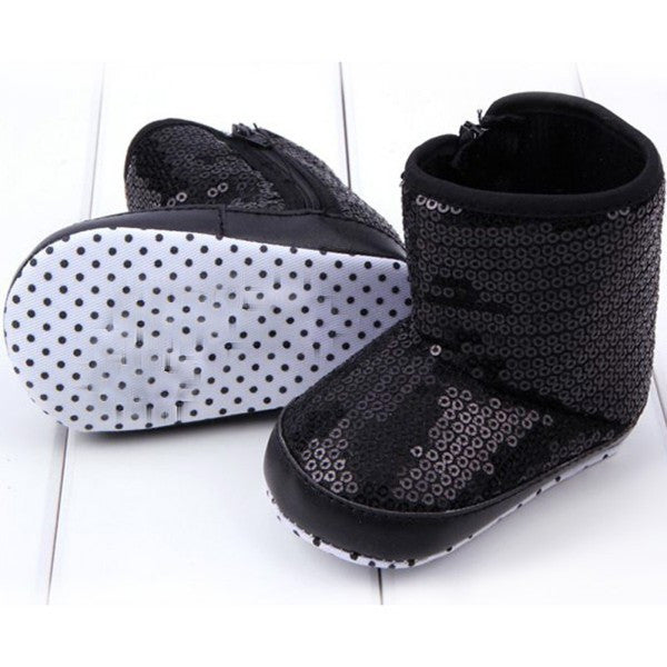 Infant Kids Baby Girl Sequins High Boots Soft Bottom Anti-slip Walking Shoes - CelebritystyleFashion.com.au online clothing shop australia