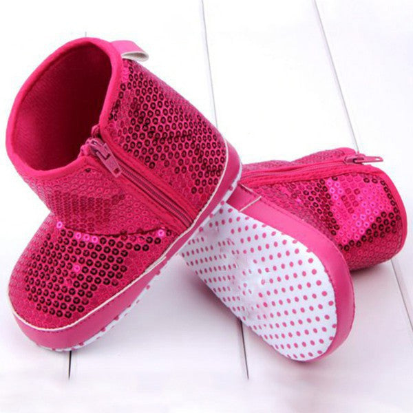 Infant Kids Baby Girl Sequins High Boots Soft Bottom Anti-slip Walking Shoes - CelebritystyleFashion.com.au online clothing shop australia