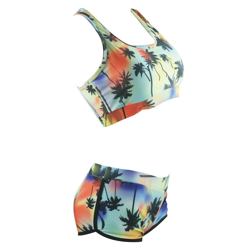 Sexy Bikinis Set Swimwear Women Swimsuits biquini Printing Shorts Straight Beachwear Swim Bathing Suits - CelebritystyleFashion.com.au online clothing shop australia