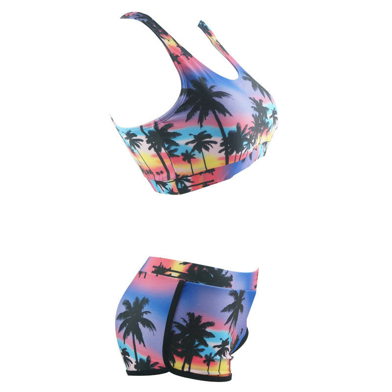 Sexy Bikinis Set Swimwear Women Swimsuits biquini Printing Shorts Straight Beachwear Swim Bathing Suits - CelebritystyleFashion.com.au online clothing shop australia