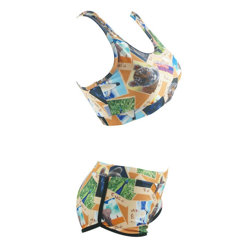 Sexy Bikinis Set Swimwear Women Swimsuits biquini Printing Shorts Straight Beachwear Swim Bathing Suits - CelebritystyleFashion.com.au online clothing shop australia