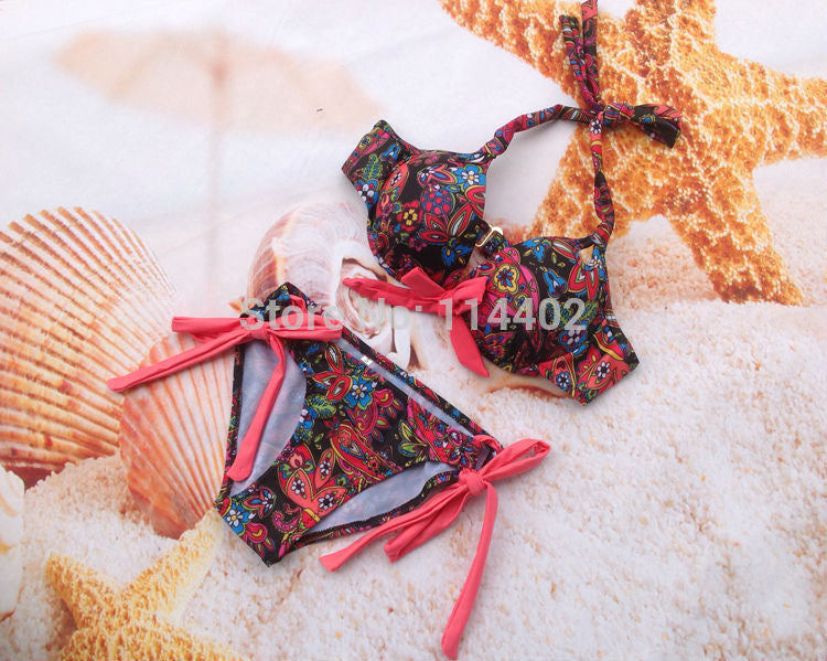 Women Bikini Sexy Padded Top Swimsuit Bikinis Sets Push Up Swimwear Women Biquini beachwear bathing suit - CelebritystyleFashion.com.au online clothing shop australia